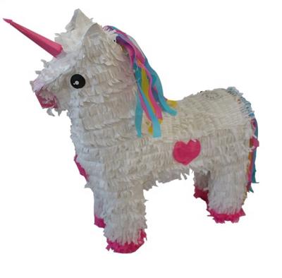 China Disposable white unicorn shaped pinata for kid's birthday party use for sale