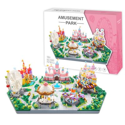 China Castle Amusement Park Series Building Block 3 in 1 Street View Models Building Block Set Interesting DIY Assembly Toys for Children Play Set for sale