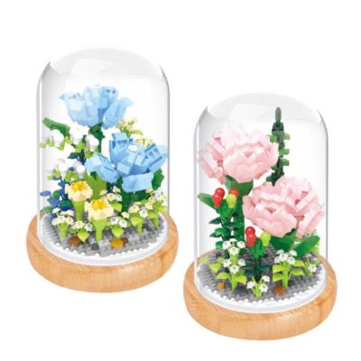 China DIY Building Block Toys Flower Eternal Block Set Flower Shop Building Plastic Mini Block DIY Toys Exquisite Gift For Girls for sale