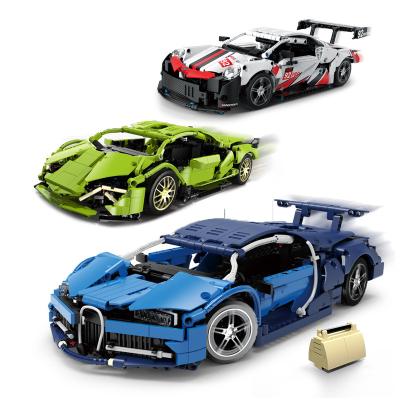 China DIY Bricks Toys Racing Car DIY High Speed ​​Remote Control Bricks Toys Running Plastic Bricks Building Blocks 2.4G Sports Car for sale