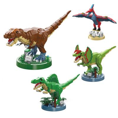 China Jurassic Animal Model Dinosaur Bricks 3D Diy Puzzle Building Block Sets Interesting Diy Puzzle Animal Bricks For Kids for sale