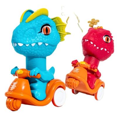 China Toy Wholesale New Cheap Diecast Kids Dinosaur Press Car Pull Back Motorcycle Sliding Toy Ca for sale