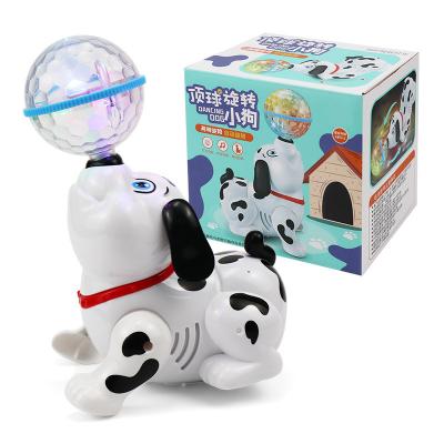 China FLASHING New Funny The Other Universal Light Music Turning Top Ball Puppy Child Dancing Dog Toy for sale