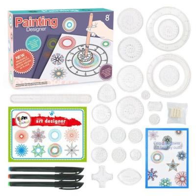 China Special Shaped Ruler Plastic Children's Drawing Variety Spirograph Educational Toys Painting Template Set for sale