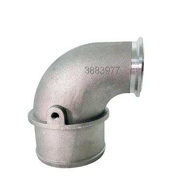 China 6CT Engine Parts Turbo Air Transfer Pipe 3883977 Foton Cummins Muffler Pipe 3883977 Aluminum Auto Turbocharger Connection Pipe for sale