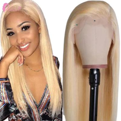 China LISAHOT Silky Straight Wave Cuticle Aligned Bone Straight 613 Hd Ombre Full Lace Wig Blonde Accented Hair For Black Women for sale