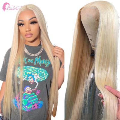 China Best Silky Straight Colored Wig 13*4 613 Unprocessed Raw Human Hair Blonde Remy Hair Wig LISAHOT 360 Full Hd Glueless Lace Wigs For Wedding for sale