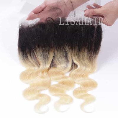 China Factory Price Body Wave Long Cuticle Aligned 613 T1B Body Wave Brazilian Hair HD Lace Frontal Wigs For Black Women for sale