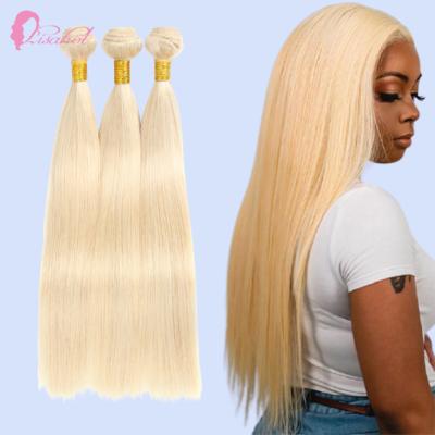 China Factory Price LISAHOT 28 Inch Silky Straight Unprocessed Brazilian Bone Straight 613 Bundles Blonde Hair For Resale for sale