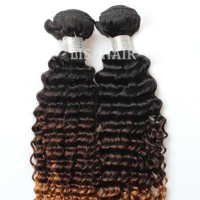 China Ombre 3tone curly curly hair extension natural curly hair seller Lisa New Hot Selling Remy Ombre 3tone for thinning hair for sale