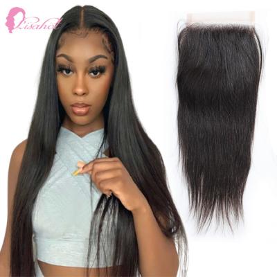 China Swiss Sheer Wave Hd Lace Closure Best Quality Long Silky Straight Natural Silky Straight T Wave Free Piece For Black Women for sale