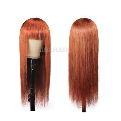 China Lisa Whole Sales High Quality Remy Hair Ginger Color Straight Human Wigs For Fashion Women for sale