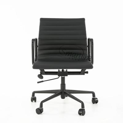 China (Height)Adjustable Black Matted Aluminum Ribbed Office Chair for sale