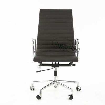 China Adjustable (height) ribbed executive chair in genuine leather for sale