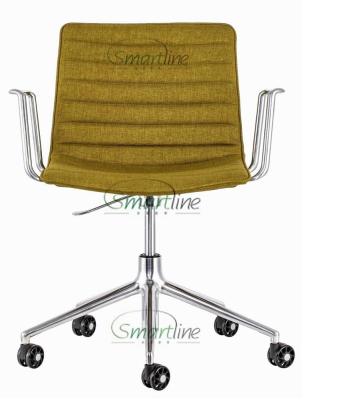 China (Height)Adjustable High Quality Swivel Task Chair Conference Chair With Aluminum Arms for sale