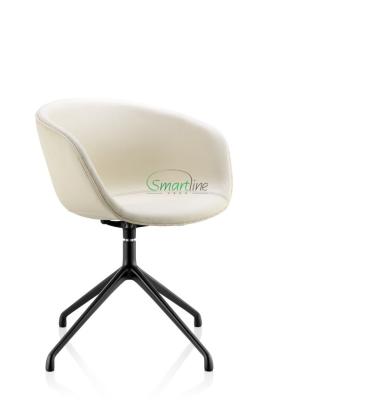 China White Leather Swivel PU Swivel Armchair for sale