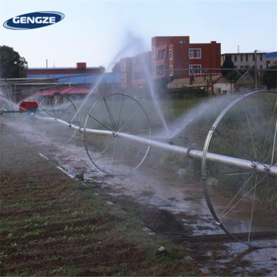 China Agricultural Mobile Wheel Side Roll Irrigation System With Aluminum Pipes for sale