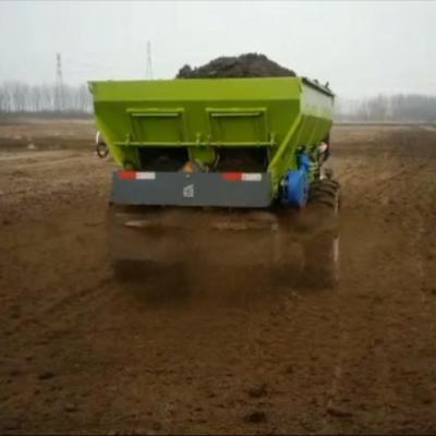 Chine Hot sale PTO ATV farm hydraulic cylinder Chicken manure spreader trailer  dumping solid organic fertilizer à vendre