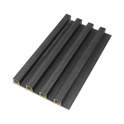 China Modern Eco-Friendly Building Materials Wooden Grain Fluted Panel For Decoration Interior Decorative PVC Wall Panel for sale