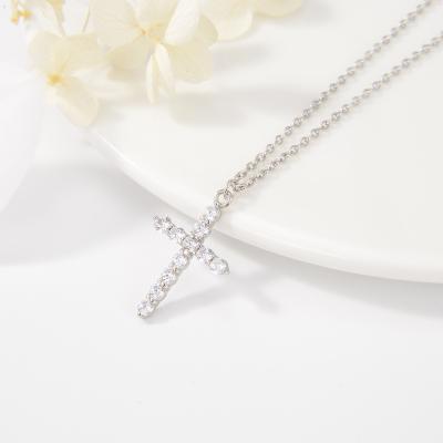 China TRENDY Farfetch Valentine's Day Gift Fashion High Quality 925 Sterling Silver Cross Necklace For Women for sale