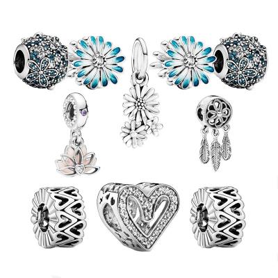 China 2021 FASHIONABLE New 925 Sterling Silver Daisy Charm Silver Jewelry Set Blue Collection for sale