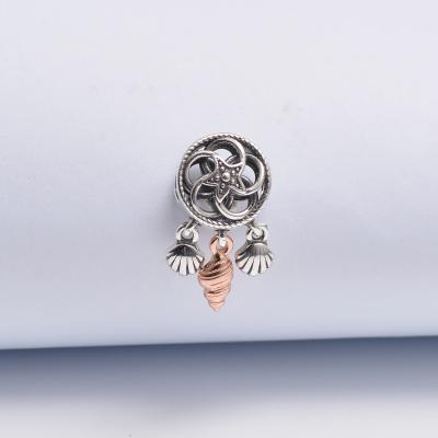 China Trendy Summer Jewelry Conch Shell Dream Catcher Sterling Silver Charm 925 Charms For Bracelet Making for sale