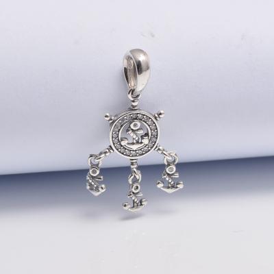 China Trendy Anchor Dangle Charm Sterling Silver 925 Dream Catcher Charms For Bracelet Making for sale