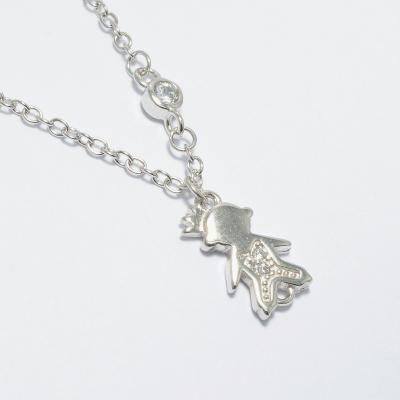 China TRENDY Fashion 925 Silver Rhodium Plated Cute Good Boy Wearing Crown Pendant Necklace For Women Jewelry for sale