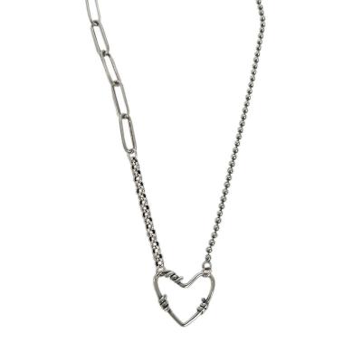 China FASHIONABLE pave sublimation 925 Sterling Silver Love Heart Necklace with keys for sale