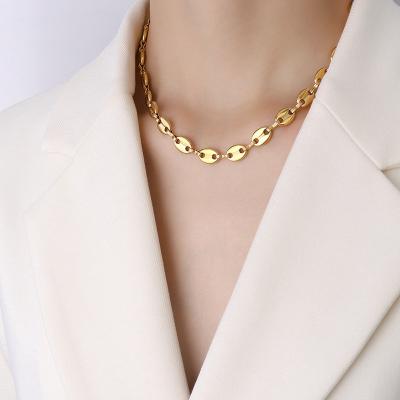 China Pretty Vintage Yonkio Custom Necklace 18K Gold Necklace Stainless Steel Necklace for sale