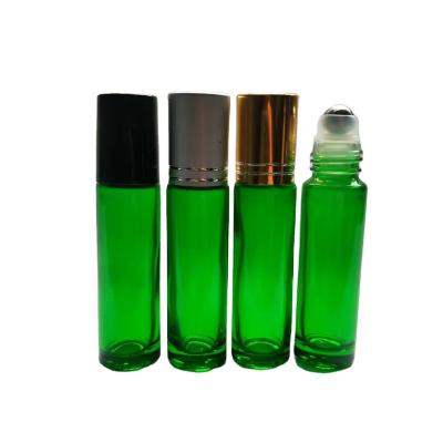 China Personal Care Green Vials Painted Roll 10ml Green Custom Capsule Green Metal for sale