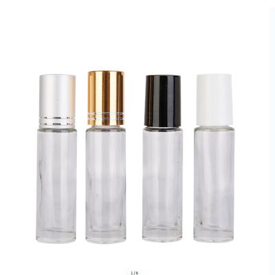 China Wholesale Rollball Bottle Empty Personal Care Essential Oil Perfume Glass Roll On Bottle 10ml With Plastic Cap for sale