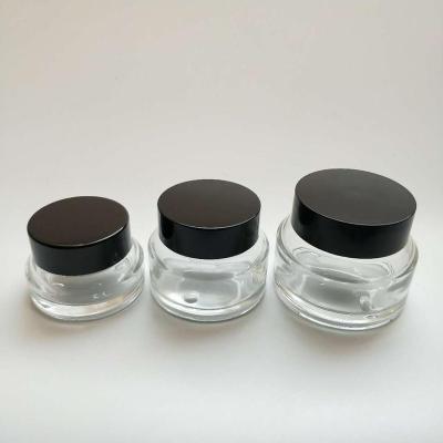 China Personal Care 20g 30g 50g Clear Glass Jar For Packing Skin Care Cream for sale