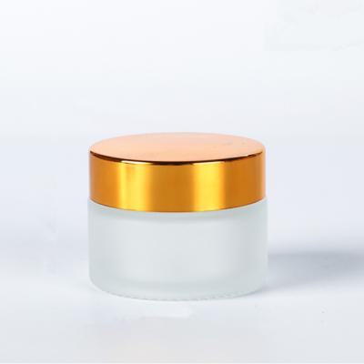 China Eco-Friendly Empty Cosmetic Container Set Skin Care 5 Gram 10g 50g 100g Frosted Cosmetic Glass Cream Jar 30ml 50ml 100ml for sale