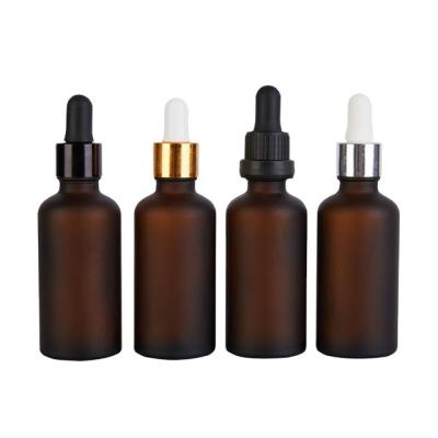 China The hot sale of personal care in frosted the amber bottle 50ml of serum for the skin drop-down skin for sale