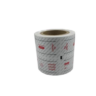 China 5g/8g/10g Heat Seal Paper Roll Film Flexible Packet Moisture Proof Plastic Film Roll Sugar Bag for sale