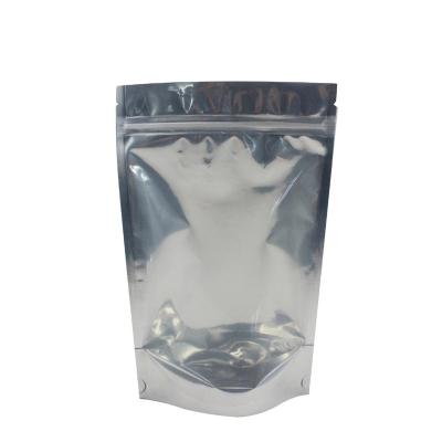 China One Side Moisture Proof Clear Silver Aluminum Foil Stand Up Pouch Packaging Bags for sale