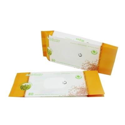 China Plastic Sealing Barrier Side Gusset Baby Wet Wipes Bag With Sticker for sale