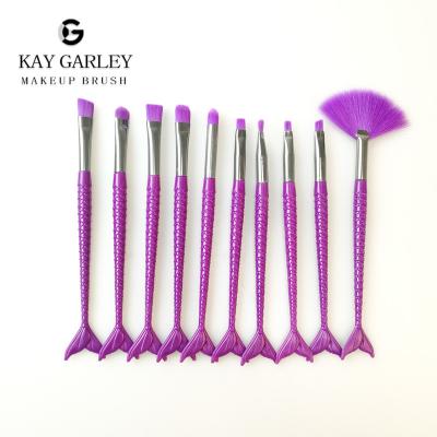 China 10pcs Set Eyeshadow Brushes 10pcs Private Label Set Logo Makeup Brushes Kit Custom Make Up Brush Fish Orange Tail for sale