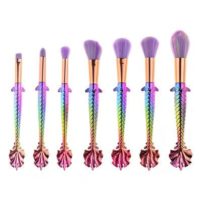 China Angular Blush Makeup Brush High Quality Manufacturers 7PCS Brushes Makeup Mermaid for sale