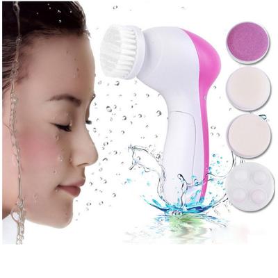 China DEEP CLEANSING 5 in 1 Facial Brush Facial Washing Machine Pore Dead Peel Massager Remover Detergent Beauty Cleansing Tool for sale