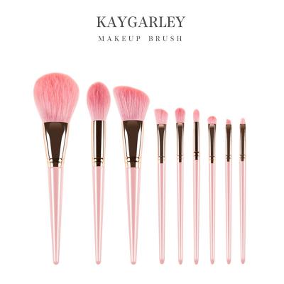 China Angular Blush Flat Makeup Brush Kit Crystal Brush Kit Pink Hair Eyeliner Powder Contouring Makeup Brush Custom Bevel Foundation Brush Tool for sale