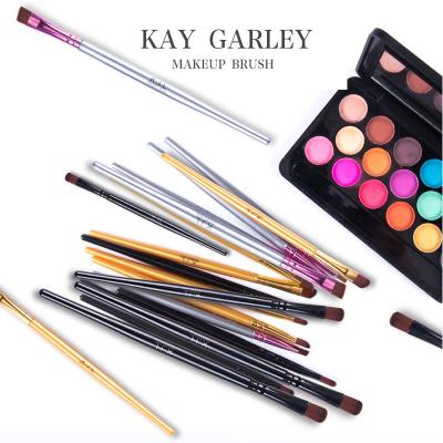 China Angular Blush Kay Garley 12Pcs High Quality Cosmetic Angled Eyebrow Brush Kit Lipstick Concealer Blending Powder Eyeshadow Brush for sale