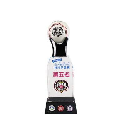 China China Creative Crystal Trophy Custom Crystal Trophy With Baseball for sale