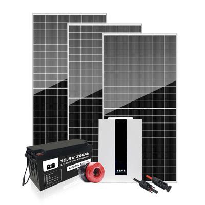 China Warranty 3kw 5kw Home System Home Solar Panel Off Grid Inverter Lithium Battery For Home Use for sale