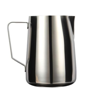 China Viable Sample 350ML Non-Stick Frother Spout Stainless Steel Milk Pitcher Skimming Measure Available for sale