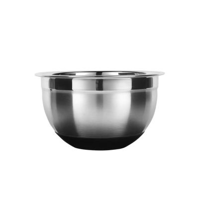 China Hot Selling Viable Class Silicone Convenient Large Bottom Salad Bowl Set Stainless Steel Salad Mixing Bowl With Air Tight Lid for sale