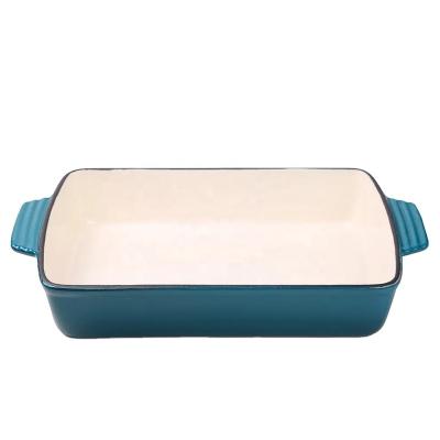 China General Use for Gas and Induction Cooker Red Enameled Cast Iron Lasagna Pan - Deep Cooking, Baking and Roasting Casserole Dish for Oven and Stove for sale