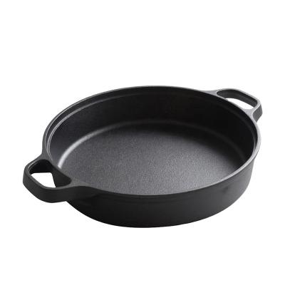 China CLASSIC Chef-cookwares Wholesale Non Stick Thickened Skillet Pan Round Pre-Seasoned Cast Iron Skillet With Two Ears for sale