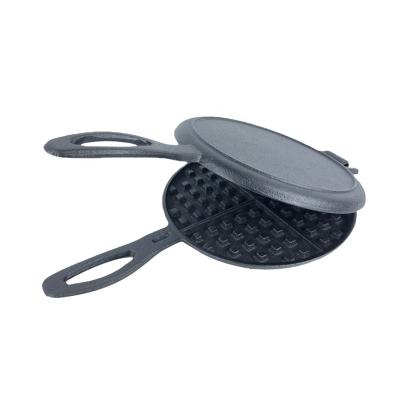 China General Use for Gas and Induction Cooker Wholesale Round Cast Iron Household Breakfast Waffle Double Sided Frying Pan for sale